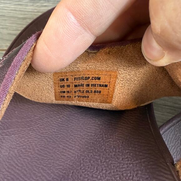 FitFlop Lulu Glitter Toe Post Thong Sandal Size 10 Wobbleboard Wedge Slip On - Picture 14 of 16